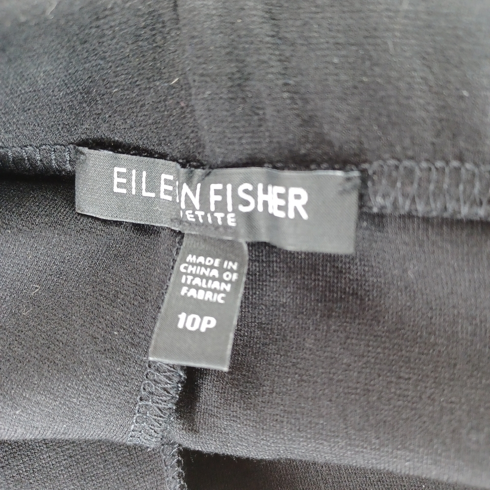 Eileen Fisher Petites Stretchy Viscose Pull On Classic Black Pants - Picture 11 of 13